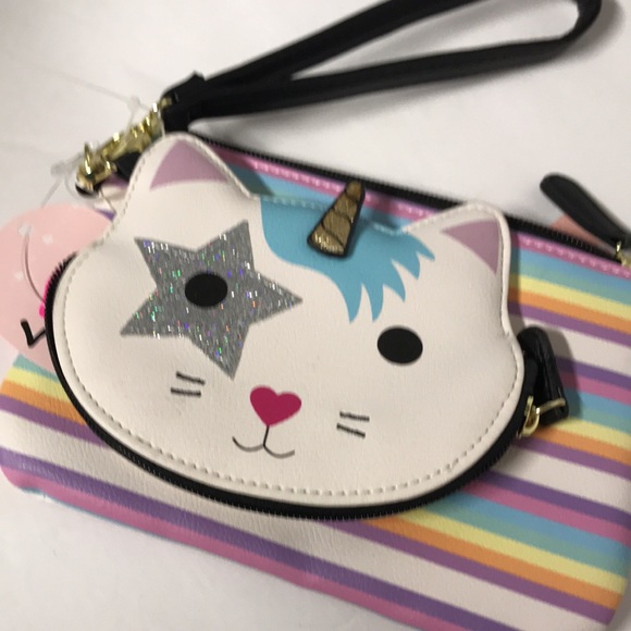Betsey Johnson Wristlet Cat Rainbow wallet NWT - Picture 9 of 9